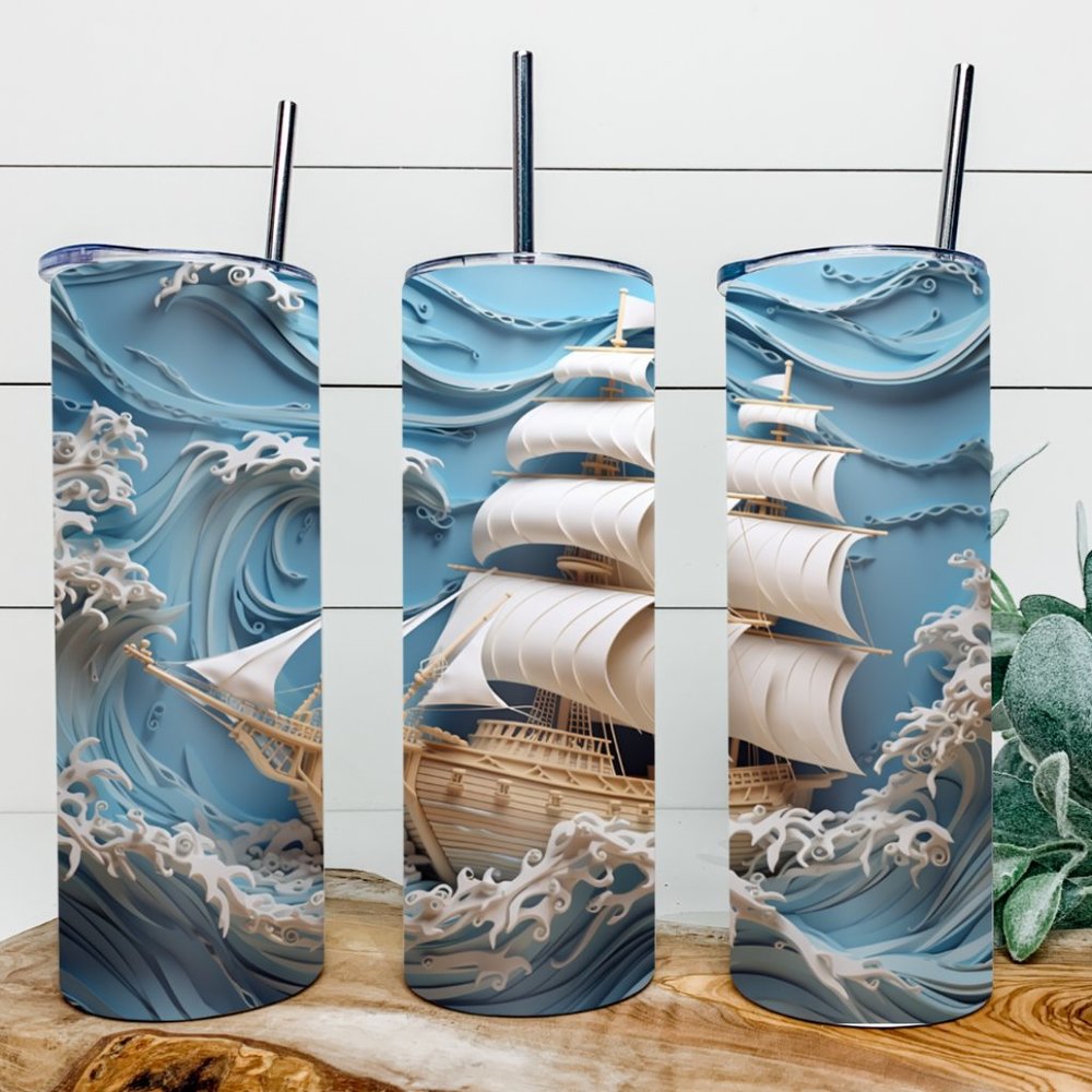 Custom 20oz 3D Pirate Ship Tumbler!